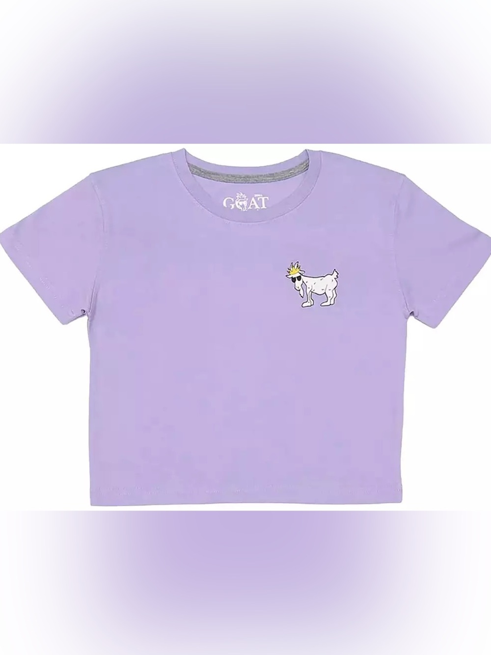GOAT USA OG Women's Crop Top Lilac Short-Sleeve Graphic Tee size medium